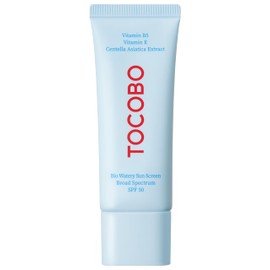 Bio Watery Sunscreen SPF 50 Broad Spectrum Korean Facial Sun Cream with Hyaluronic Acid - Lightweight Daily Face Sunblock Lotion - Vegan, Hypoallergenic, Oxybenzone-Free 1.35 fl oz
