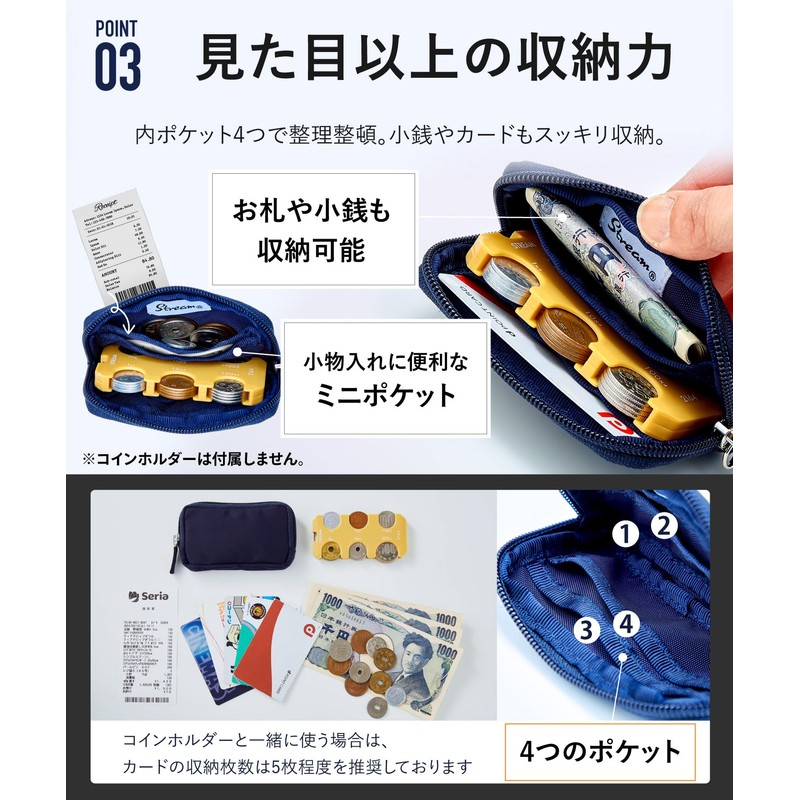 Cindera Fit Stream Coin Holder Case, Coin Purse, Coin Storage,