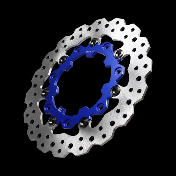 POWERJAMES Blue 7 Holes Floating Front Brake Rotor for Harley
