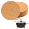 Pack of 6 Round Cork Coasters, Round Pot Coasters, Thick