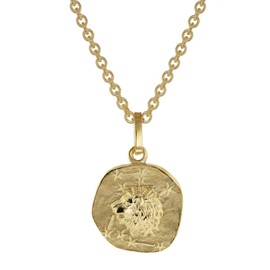 trendor Zodiac Sign for Children Lion Gold 333 Pendant + Necklace Zodiac Sign Loving Necklace for Girls and Boys, 75905-08, Sterling Silver