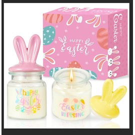 Easter Scented Candle Easter Basket Stuffer for Women Girls (Pink and Yellow)