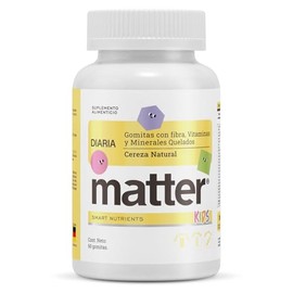 Matter Diaria Kids, Gomitas Multivitaminico Niños con Quatrefolic®, TRAACS®, Albion®, Complejo B Activo, Fibra de Agave, Sin Azúcar, Apoyo al Crecimie