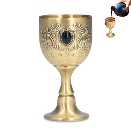 Chalice, Rhinestone Jeweled Holy Grail Chalice Vintage Handmade Chalice Embossed Cup for bar, Restaurant and Home Decoration