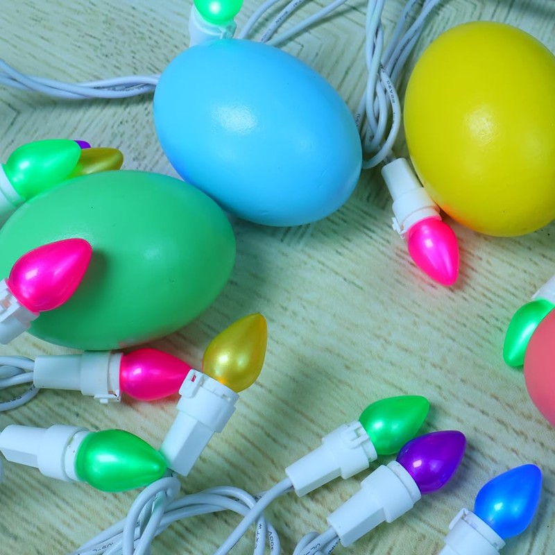 Solduce Easter String Lights LED Multi Color Glass C3 Lights