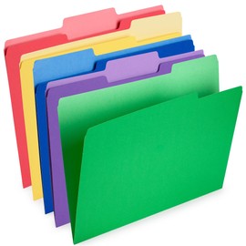 Colored File Folders - Colored Folders - Colored File Folders Letter Size - File Folders - File Folders Letter Size - Color File Folders - Color Folders - (30 Pack, 8.5 x 11", 1/3 Cut Tabs, 5 Colors)