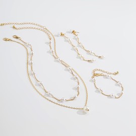 Prom Jewelry Costume Jewelry Set for Women Sparkling Rhinestone Necklace Bracelet Earrings Set Silver Jewelry Set Prom Costume Accessories for Women