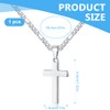 LQIOACU 1 Stück Kreuz Kette Herren Edelstahl, Kreuz kette silber,