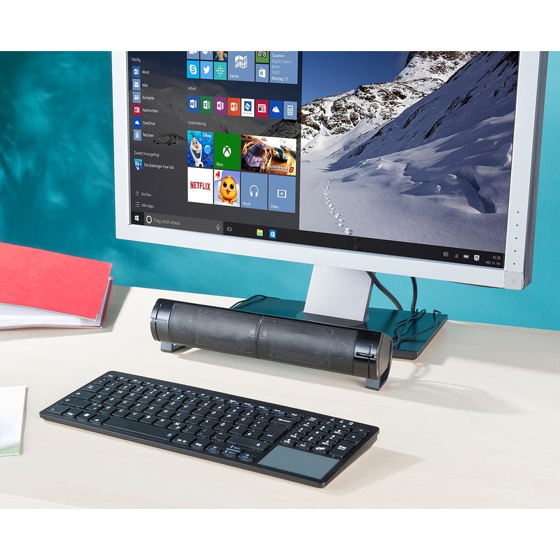 auvisio PC Boxes: 2-in-1 PC Stereo Speaker and Soundbar, 10