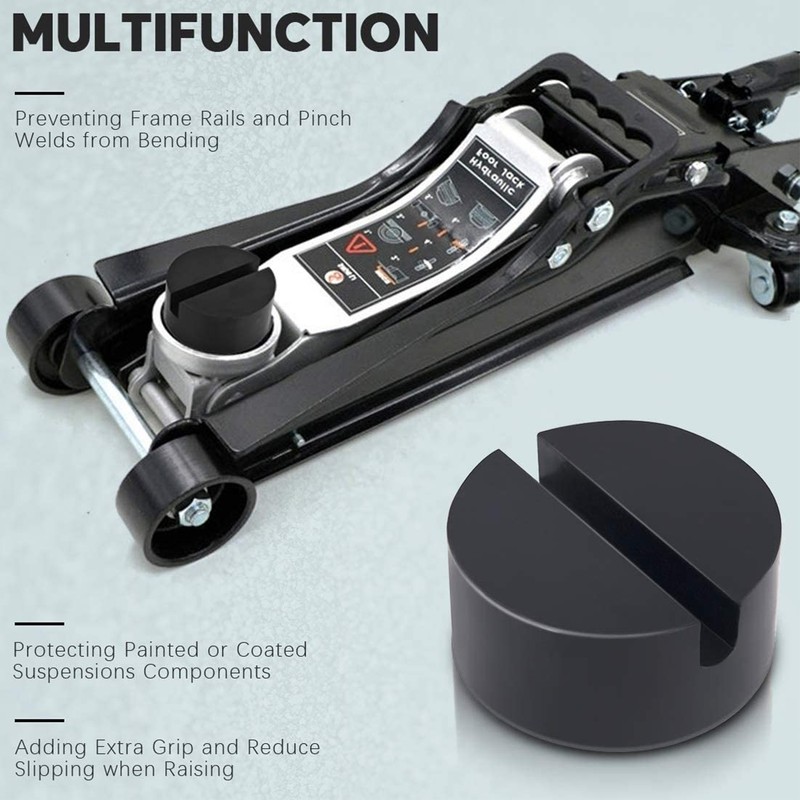 4PCS Rubber Jack Lifting Pad Adapter Floor Round Slotted Frame