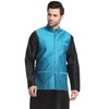 KRAFT INDIA - chamarra Nehru de seda con lunares, Azul,