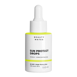 Sun Protect Drops (30ml) – Leichtes Sonnenschutz-Serum mit LSF 50 – leichte Textur & nicht fettend – Wasserfest – vermeidet Pickel - mit Panthenol, Hyaluronsäure, Vitamin E – vegan - by Beauty Mates