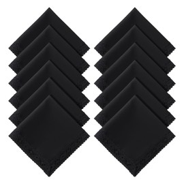 HOULIFE Pañuelos De Encaje Para Mujer, Pañuelos Negros De Algodón Suave Bordados Con Borde De Encaje (12 Unidades)