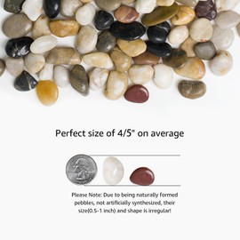 PureCove Decorative Landscaping Stones 0.5-1inch – 20 lbs | Polished Pebbles for Flower Beds, Vase Fillers, and Indoor Decor