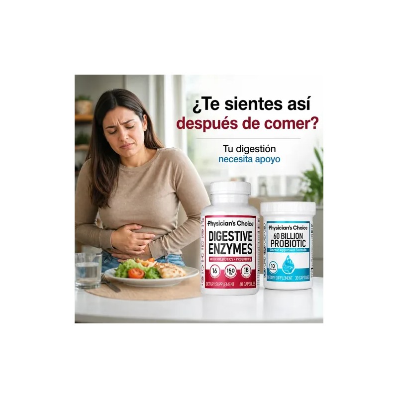 Probióticos 60 Billones + Enzimas Digestivas 150mg