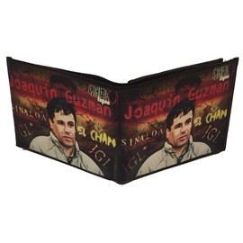 Mexico El Chapo Guzman Unisex Adults Minimalist Bi-Fold Genuine Leather Wallet with 6 Pockets and Unique Design with Flap Closure