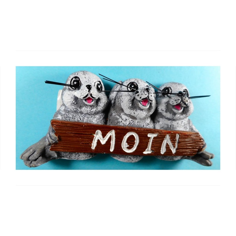 Souvenir Magnet Moin Seal Seal Seal 9.5 x 4.5 x