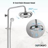 gotonovo Polished Chrome Exposed Pipe Bathroom Shower System Wall Mount