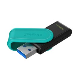 Kingston DataTraveler Exodia S USB Stick - 128GB - USB 3.2 Gen 1 - USB Type A - Black/Turquoise - DTXS/128GB