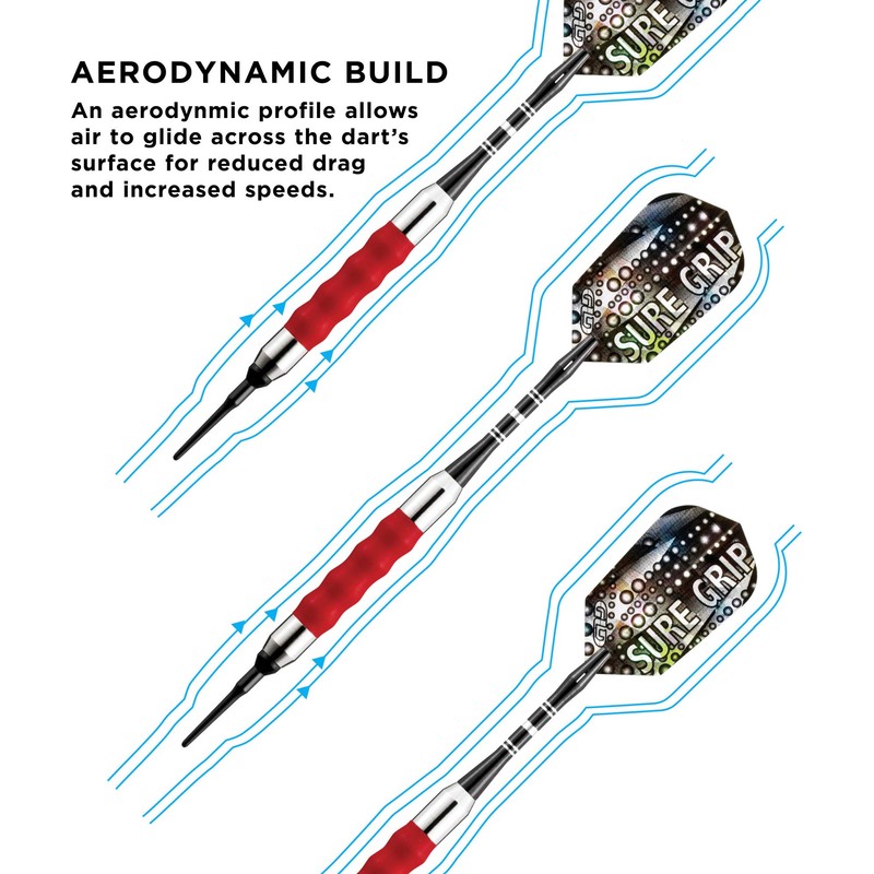 Viper Sure Grip Soft Tip Darts, Red, 16 Grams