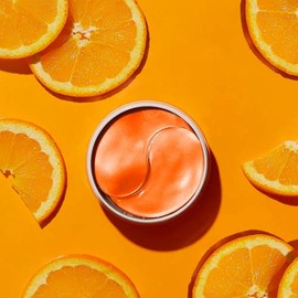Parches Para Ojos Hidrogel con Extractos Naturales - Parches Para Ojeras con Ácido Hialurónico - Parches para Contorno De Ojos - Parches Antiarrugas Parches Correctores de Ojeras y Bolsas en los Ojos (60 piezas) (Extracto de Naranja)