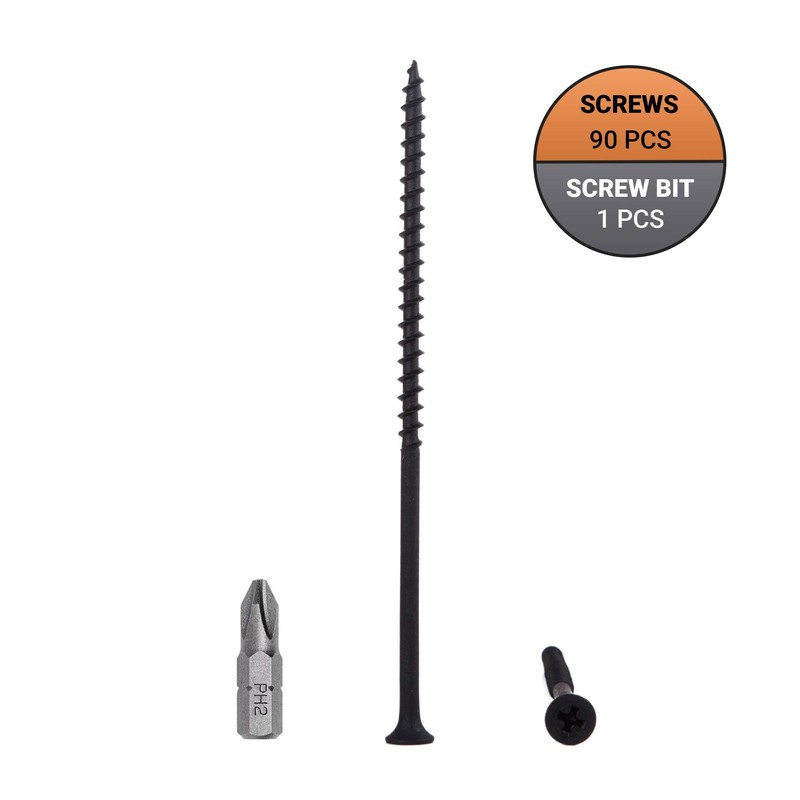 (Pack of 90) Black Phosphate Carbon Steel 4.8 x 120mm