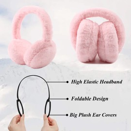 XIAOHAWANG Girls Winter Ear Muffs Boys Warm Long Plush Ear Warmers Cold Proof Foldable Children Ladies, pink, Einheitsgröße