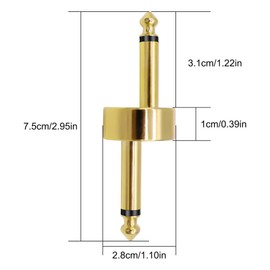 XMSJSIY Z Type 6.35mm 1/4" Guitar Pedal Coupler 1/4 Inch TS Male to Male Audio Mono Jack Plug Adapter Connector for Guitar Effect Pedalboard - 2PCS