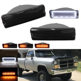 Tonsya For 1991 1992 1993 Dodge D150, D250, D350, W150, W250e, W350 Ramcharger,1991 Dodge D150S, W150S Front Parking turn signal lights Smoked Lens #55026085, 55026084
