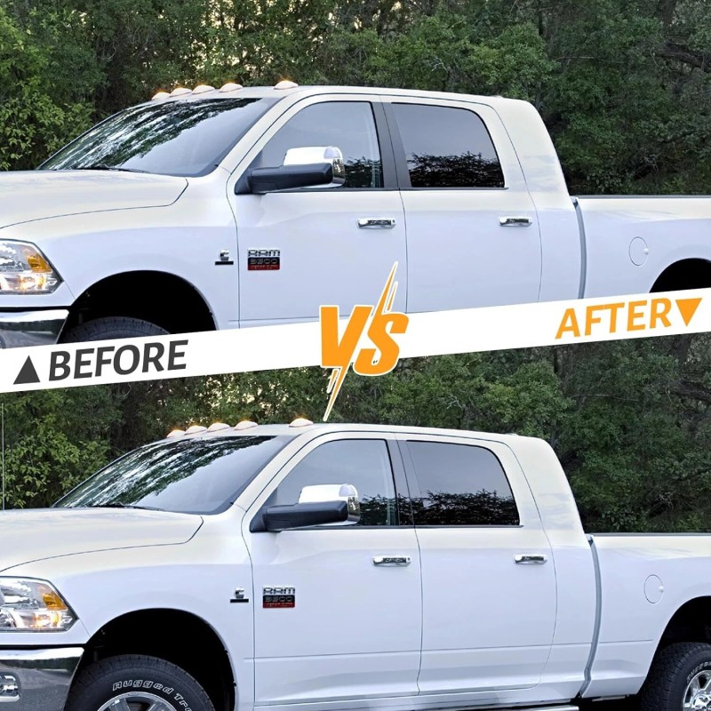 liangren Post Pillar Trim Glossy Black for Dodge 2009-18 Ram