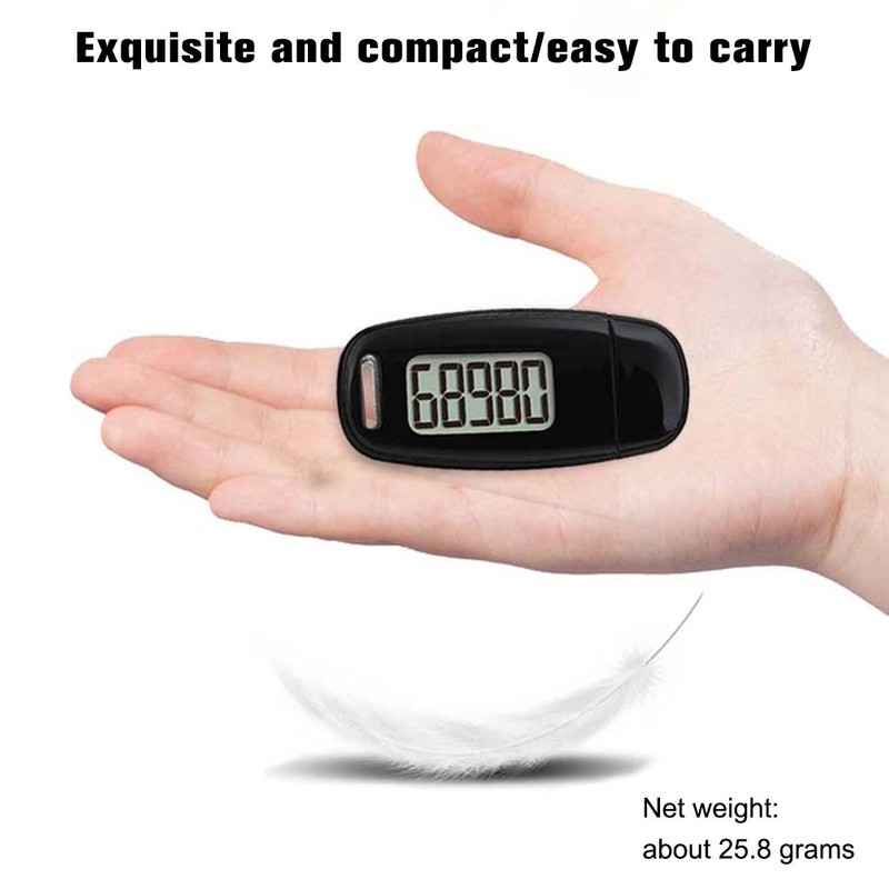 USB Charging Step Counter Walking 3D Pedometer with Large LCD