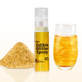 Shimmer Gold Edible Glitter Spray 8g, 100% Food Grade, Kosher & Halal, Shimmer Powder glitter for Drinks, Cocktail, Cupcake, Desserts