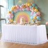 White Table Cloth for 6 Foot Rectangle Tables, White Tulle