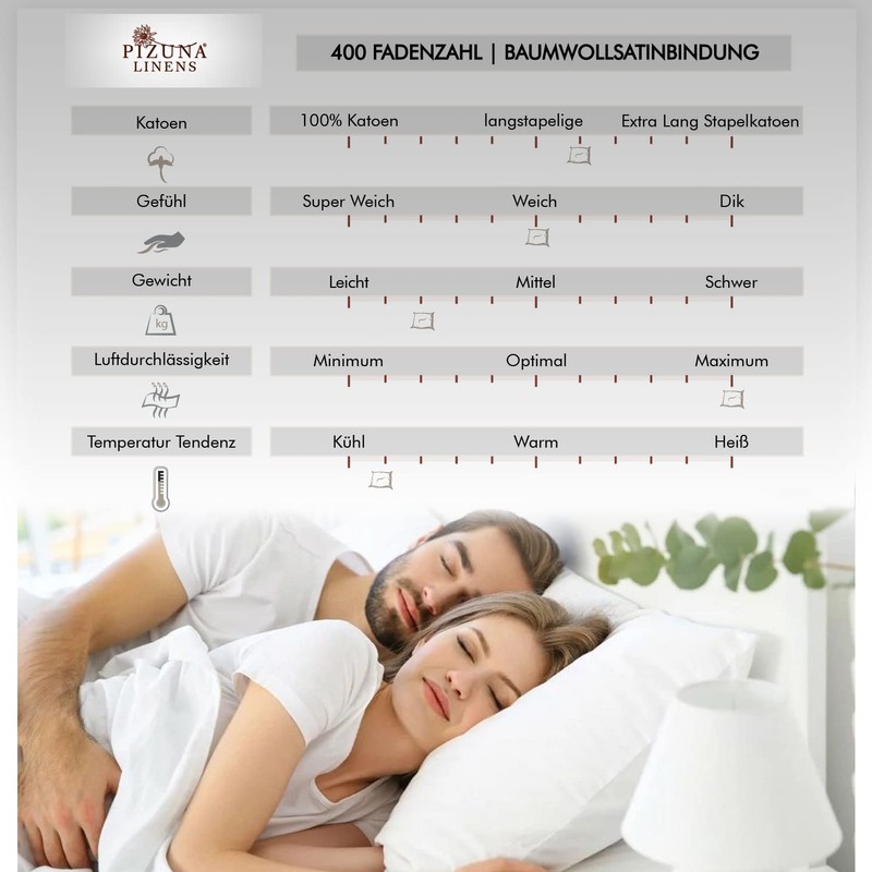 Pizuna Luxury Soft Satin Pillowcases, Pack of 2, 80 x