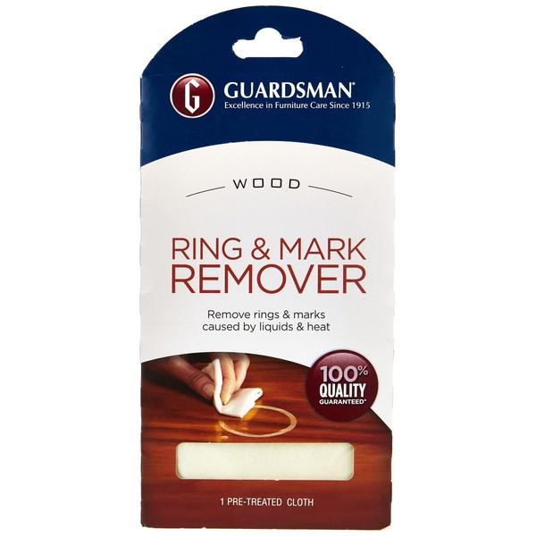 Guardsman Ring and Water Mark Remover Cloth 1 Pack - Wood Ring Mark Remover - Removes White Rings and Marks Caused by Liquid, Moisture and Heat from Wooden Furniture, Wooden Surfaces, Wooden Flooring
