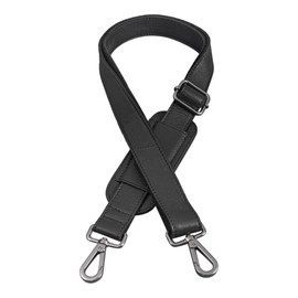 STILORD Leather Bag Strap with Padding for Changing Shoulder Strap for Bags Carry Strap Handbag Strap for Shoulder Bag Vintage Genuine Leather, black, briefcase