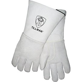 John Tillman 650XL XL 14" Gray Top Grain Cowhide Cotton/Foam Lined Premium Grade Stick Welders Gloves, Reinforced Straight Thumb, Welted Finger/Kevlar, English, 15.34 fl. oz., Plastic, 1 x 14 x 5.5