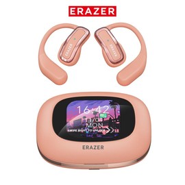 ERAZER XP3 Open Ear Earphones,OWS Wireless Headphones,Bluetooth Earbuds,Auriculares support Full Color Screen Display Charging Case Headsets with Mic - Color: Pink