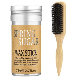 Slick Back Hair Brush & Hair Wax Stick Set for Slick Back Hair – Boar Bristle Hair Brush for Sleek, Control, Flyaways & Baby Hairs – Hair Wax Stick for Women Sectioning & Parting