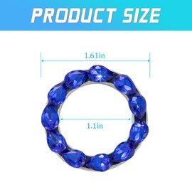 Mandark Bling Car Engine Start Ring Decal, Crystal Rhinestone Vehicle Push Start Button Sticker, Sparkling Automotive Interior Key Ignition Knob Ring Accessories, Universal for Most Cars (Blue)