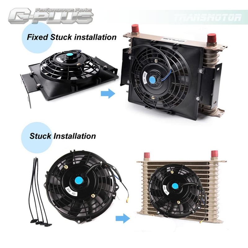 G-PLUS Universal 7" Slim Pull Push Engine Oil Cooler Radiator