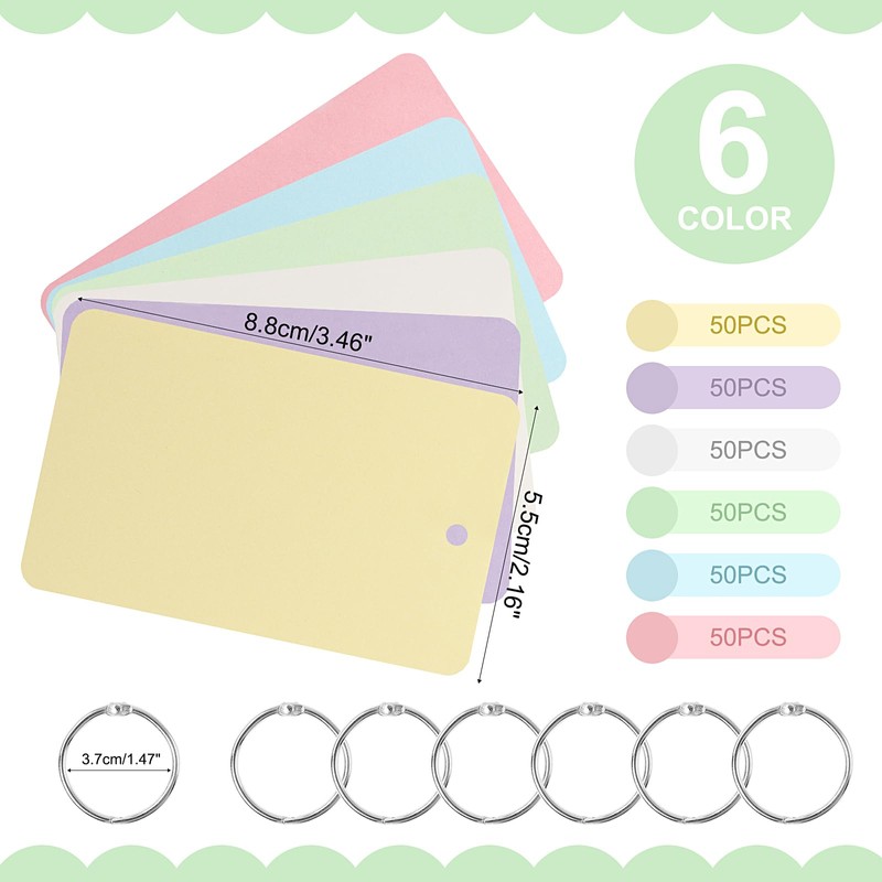300 Vocabulary Book in English, 6 Pack Word Notes with