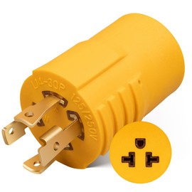 MECMO 30 Amp to 20 Amp 240V Generator Distribution Adapter NEMA L14-30P to 5-15/20R or 6-15/20R, 30A 4-Prong Locking Generator L14-30P to 5-15R 5-20R 6-15R 6-20R for EV Charging, HVAC, Industrial