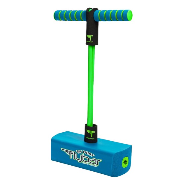 Flybar My First Foam Pogo Jumper for Kids Fun and Safe Pogo Stick, Durable Foam and Bungee Jumper for Ages 3 and up Toddler Toys, Supports up to 250lbs (Blue)