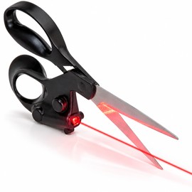 Laser Guided Scissors for Crafts and Sewing – Straight Cutting Guide for Gift Wrapping, Fabric and Home Projects
