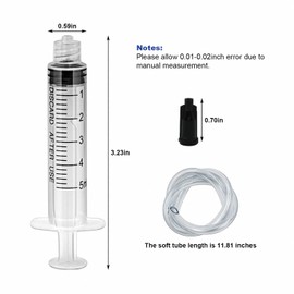 30 Pack 5ml Plastic Syringes with Tube, Luer Lock Syringes with Cap Individually Sealed Pack Measurement and Dispensing Tools for Science Labs Liquid Refilling Craft Pet (5ml)