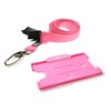 Pink ID Card Holder and Pink Lanyard Neck Strap with