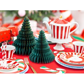 Reusable Decorative Christmas Tree Ornament Honeycomb Ball Cardboard Decoration Christmas Tree Green for Hanging or Standing, Height 20 cm