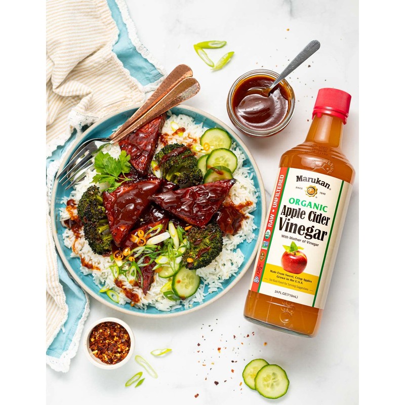 Marukan Organic Apple Cider Vinegar, 24 Ounce Glass Bottle (Pack