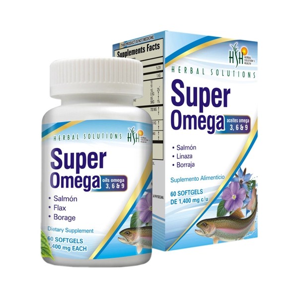 Herbal Solutions Health Super Omega 3,6,9 con 60 cápsulas